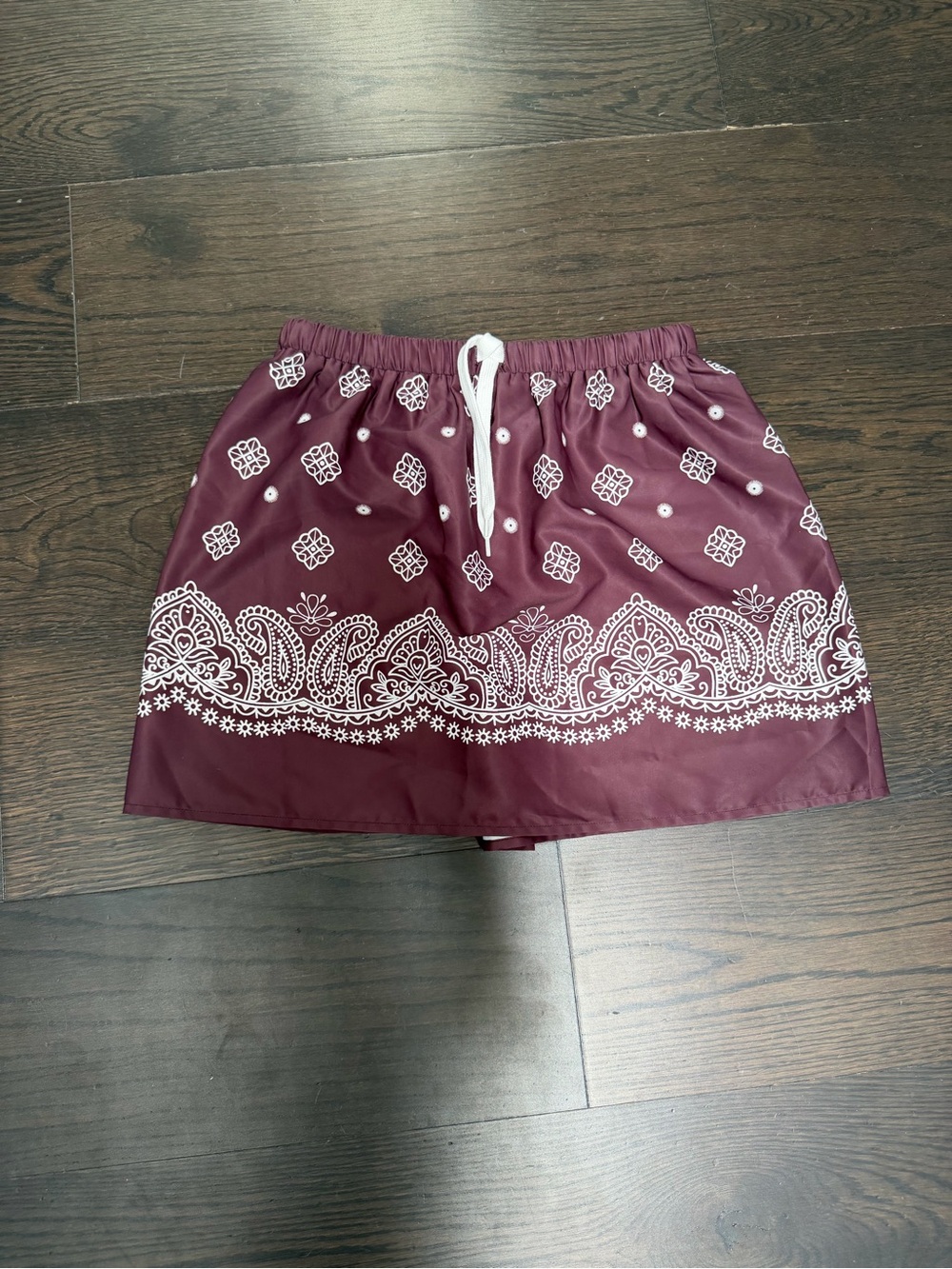 Maroon Bandana Print Skirt
